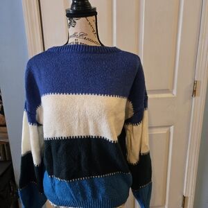 Striped Blue and Cream Sweater
